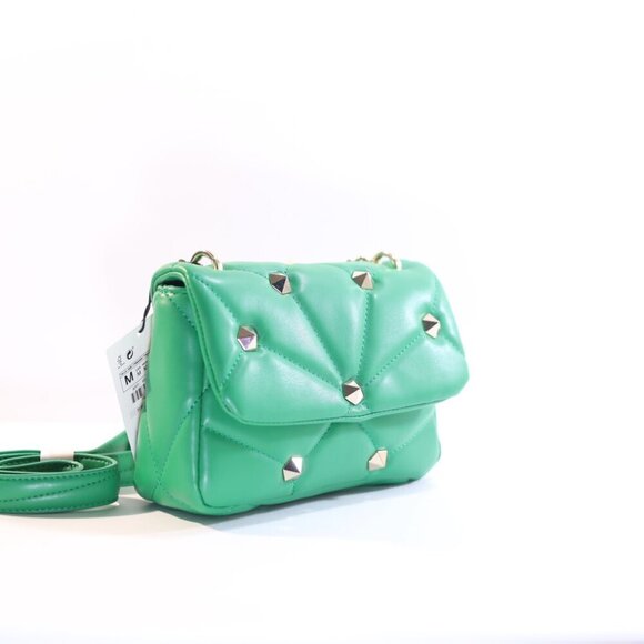 ZARA GREEN ROMAN STUD CROSSBODY BAG NWT - Picture 2 of 9